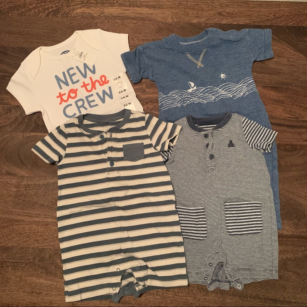 Assorted GAP rompers & Old Navy onesie
